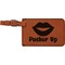 Lips (Pucker Up) Cognac Leatherette Luggage Tags