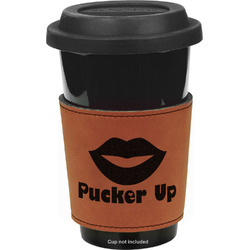 Lips (Pucker Up) Leatherette Cup Sleeve - Single Sided