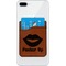 Lips (Pucker Up) Cognac Leatherette Phone Wallet on iphone 8