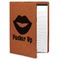 Lips (Pucker Up) Cognac Leatherette Portfolios with Notepad - Large - Main