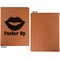 Lips (Pucker Up) Cognac Leatherette Portfolios with Notepad - Large - Single Sided - Apvl