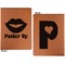 Lips (Pucker Up) Cognac Leatherette Portfolios with Notepad - Small - Double Sided- Apvl
