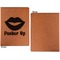 Lips (Pucker Up) Cognac Leatherette Portfolios with Notepad - Small - Single Sided- Apvl