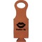 Lips (Pucker Up) Cognac Leatherette Wine Totes - Single Front