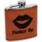 Lips (Pucker Up) Leatherette Wrapped Stainless Steel Flask
