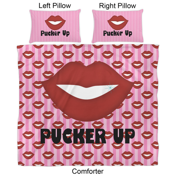 Lips (Pucker Up) Comforter Set - King - Approval
