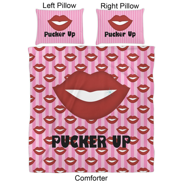 Lips (Pucker Up) Comforter Set - Queen - Approval