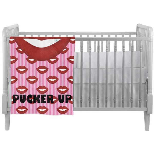 Custom Lips (Pucker Up) Crib Comforter / Quilt
