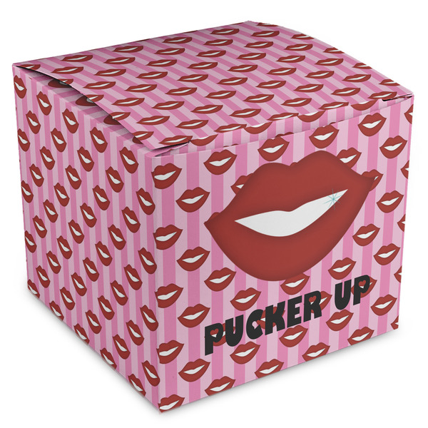 Custom Lips (Pucker Up) Cube Favor Gift Boxes