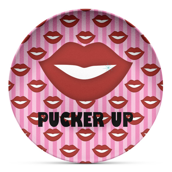 Custom Lips (Pucker Up) Microwave Safe Plastic Plate - Composite Polymer