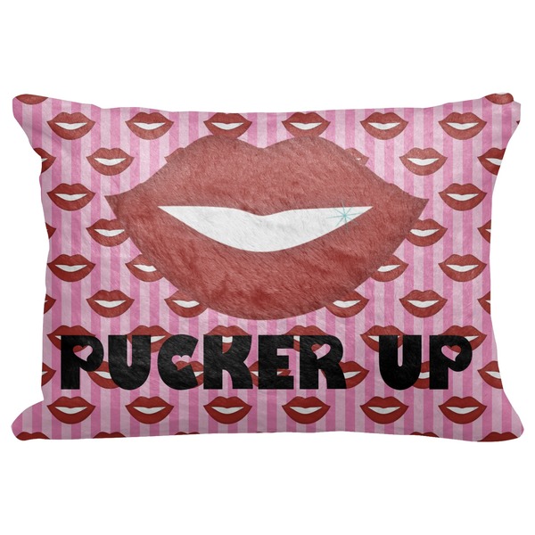 Custom Lips (Pucker Up) Decorative Baby Pillowcase - 16"x12"