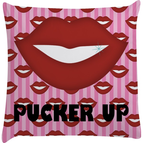 Custom Lips (Pucker Up) Decorative Pillow Case