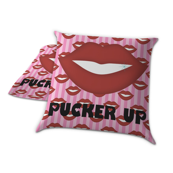 Lips (Pucker Up) Decorative Pillow Case - TWO