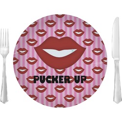 Lips (Pucker Up) 10" Glass Lunch / Dinner Plates - Single or Set