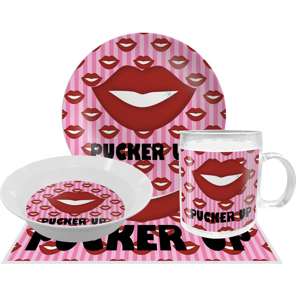 Custom Lips (Pucker Up) Dinner Set - Single 4 Pc Setting
