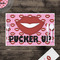 Lips (Pucker Up) Disposable Paper Placemat - In Context