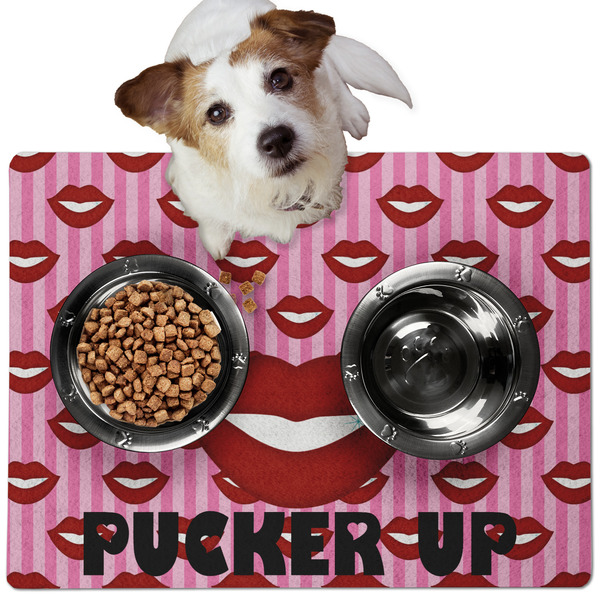 Custom Lips (Pucker Up) Dog Food Mat - Medium