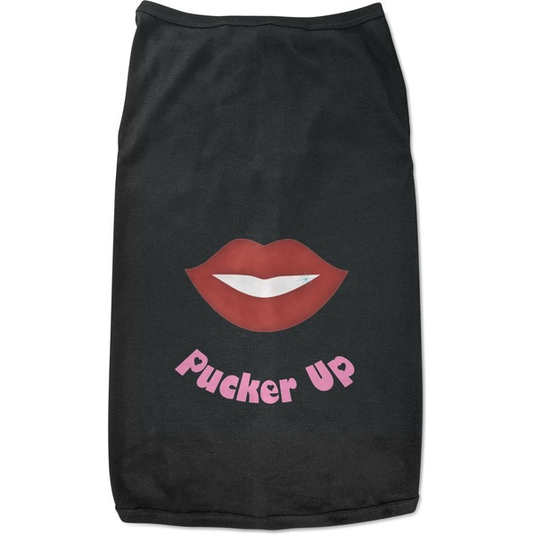 Custom Lips (Pucker Up) Black Pet Shirt - L