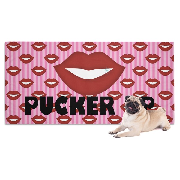 Custom Lips (Pucker Up) Dog Towel