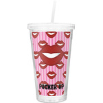 Lips (Pucker Up) Double Wall Tumbler with Straw