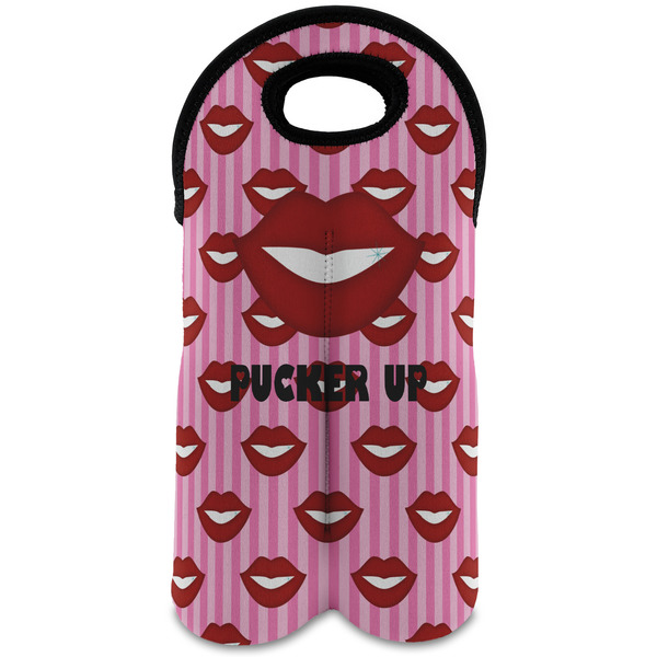 Custom Lips (Pucker Up) Wine Tote Bag (2 Bottles)
