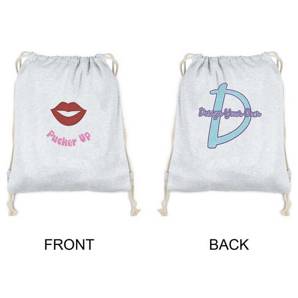 Lips (Pucker Up) Drawstring Backpacks - Sweatshirt Fleece - Double Sided - APPROVAL