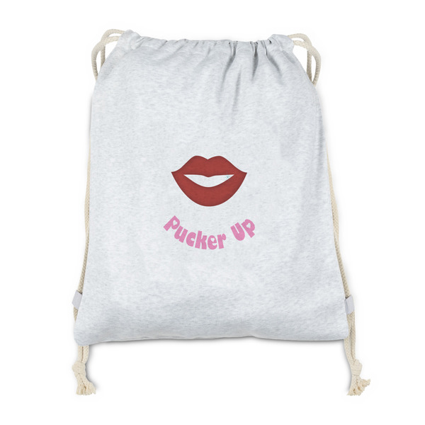 Custom Lips (Pucker Up) Drawstring Backpack - Sweatshirt Fleece