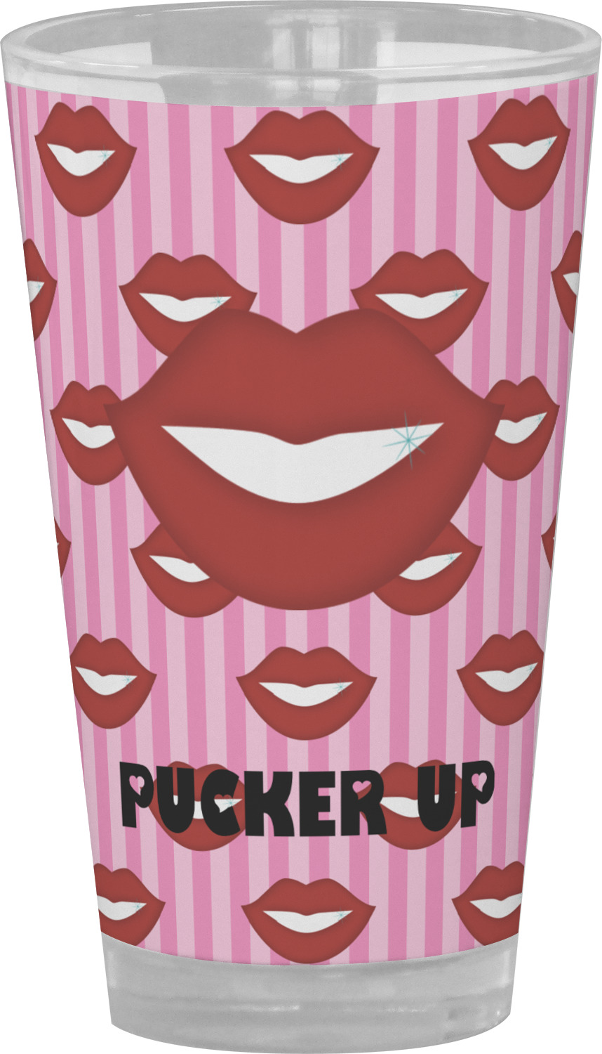 Lips (Pucker Up) Drinking / Pint Glass YouCustomizeIt