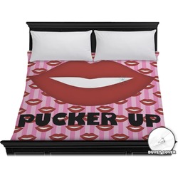 Lips (Pucker Up) Duvet Cover - King