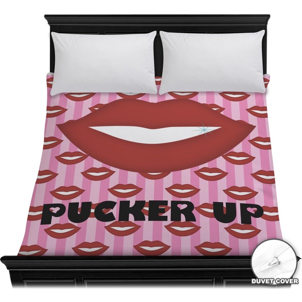 Custom Lips (Pucker Up) Duvet Cover - Full / Queen