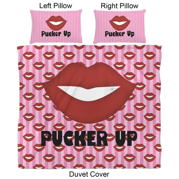 Lips (Pucker Up) Duvet Cover Set - King - Approval