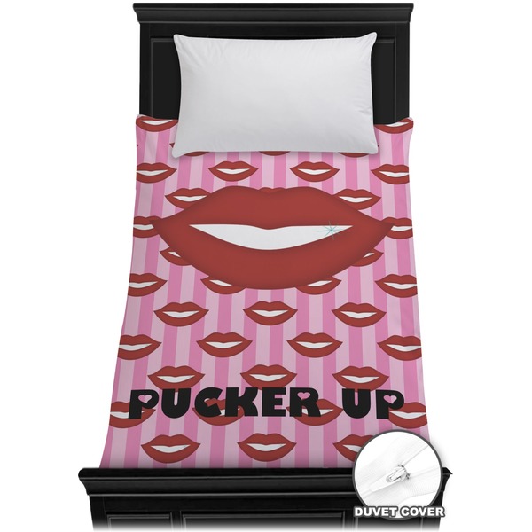 Custom Lips (Pucker Up) Duvet Cover - Twin