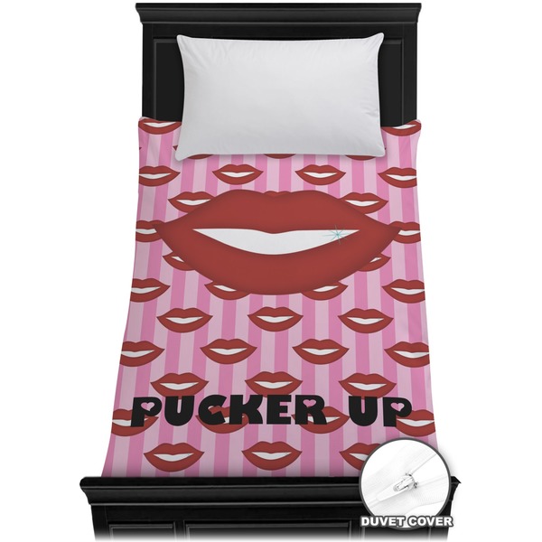 Custom Lips (Pucker Up) Duvet Cover - Twin
