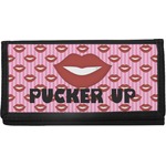 Lips (Pucker Up) Canvas Checkbook Cover