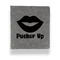 Lips (Pucker Up) Leather Binder - 1" - Grey - Front View