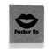 Lips (Pucker Up) Leather Binder - 1" - Grey