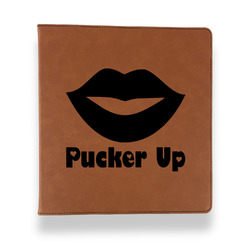Lips (Pucker Up) Leather Binder - 1" - Rawhide