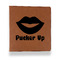 Lips (Pucker Up) Leather Binder - 1" - Rawhide - Front View