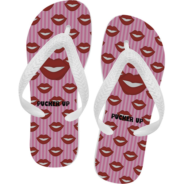 Custom Lips (Pucker Up) Flip Flops - XSmall
