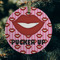 Lips (Pucker Up) Frosted Glass Ornament - Round (Lifestyle)