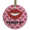 Lips (Pucker Up) Frosted Glass Ornament - Round