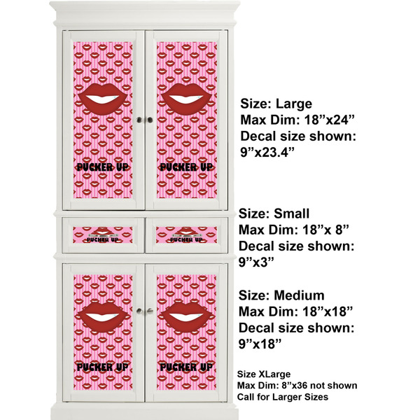 Lips (Pucker Up)  Full Cabinet (Show Sizes)