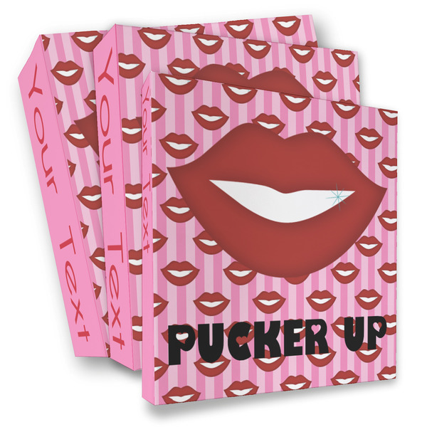 Custom Lips (Pucker Up) 3 Ring Binder - Full Wrap