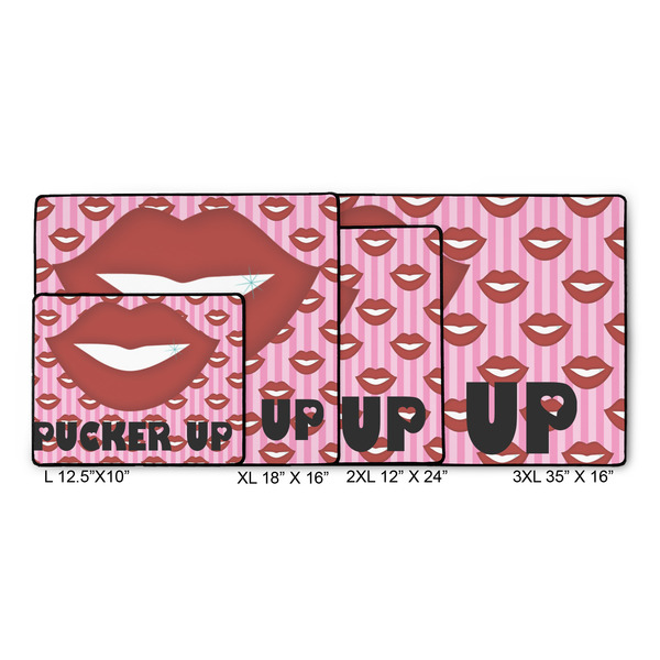 Lips (Pucker Up) Gaming Mats - SIZE CHART