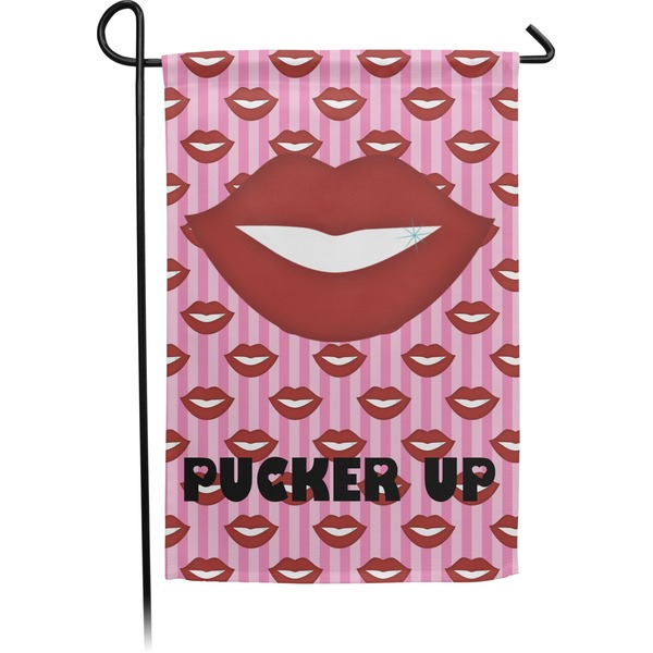 Custom Lips (Pucker Up) Small Garden Flag - Double Sided