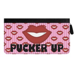 Lips (Pucker Up) Genuine Leather Ladies Zippered Wallet