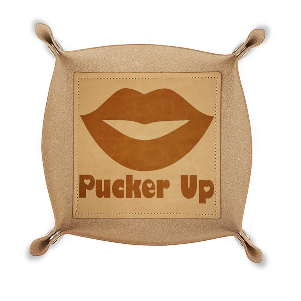 Custom Lips (Pucker Up) Genuine Leather Valet Tray