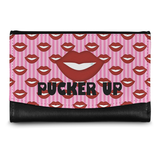 Custom Lips (Pucker Up) Genuine Leather Women's Wallet - Small