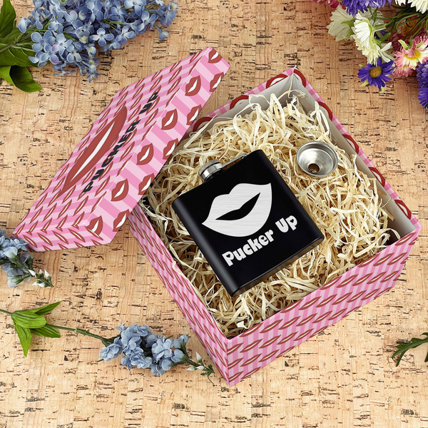 Lips (Pucker Up) Gift Boxes with Lid - Canvas Wrapped - Large - In Context