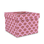 Lips (Pucker Up) Gift Box with Lid - Canvas Wrapped - Medium